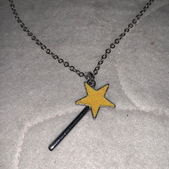 Charming Magic Wand Necklace Silver Tone Chain - Picture 1 of 4